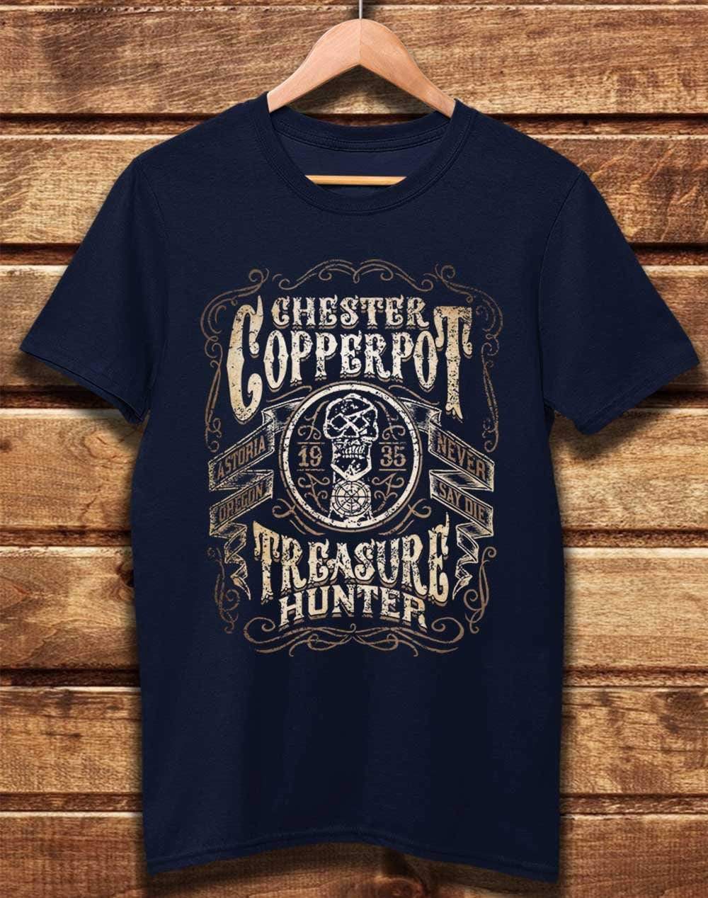 DELUXE Chester Copperpot Treasure Hunter Organic Cotton T-Shirt XS / Navy  - Off World Tees
