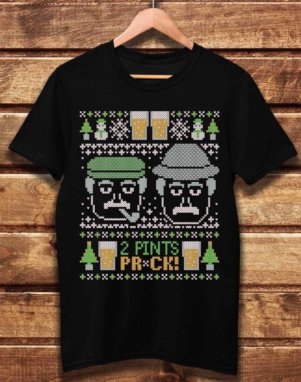 DELUXE Craiglang Christmas 2 Pints Knit Pattern Organic Cotton T-Shirt XS / Black  - Off World Tees