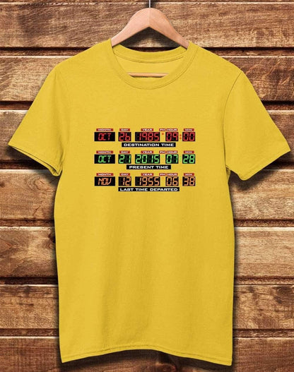 DELUXE Delorean Dashboard Display Organic Cotton T-Shirt S / Yellow  - Off World Tees