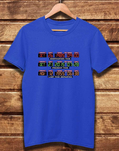DELUXE Delorean Dashboard Display Organic Cotton T-Shirt XS / Bright Blue  - Off World Tees