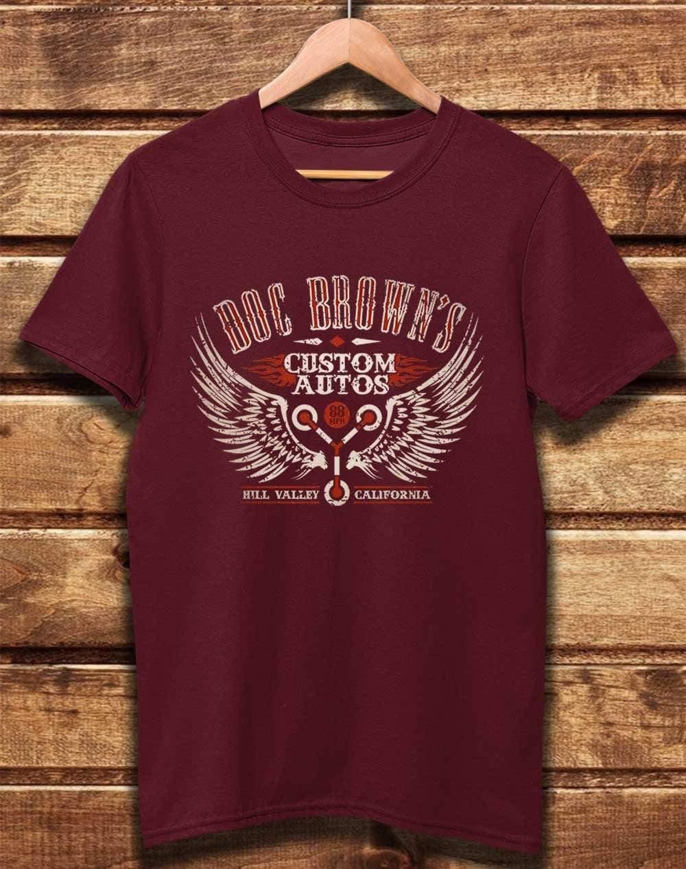 DELUXE Doc Brown's Custom Autos Organic Cotton T-Shirt XS / Burgundy  - Off World Tees