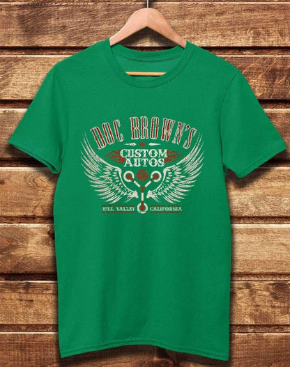 DELUXE Doc Brown's Custom Autos Organic Cotton T-Shirt XS / Kelly Green  - Off World Tees