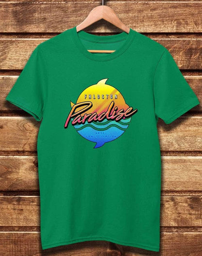 DELUXE Fhloston Paradise Neon Logo Organic Cotton T-Shirt XS / Kelly Green  - Off World Tees