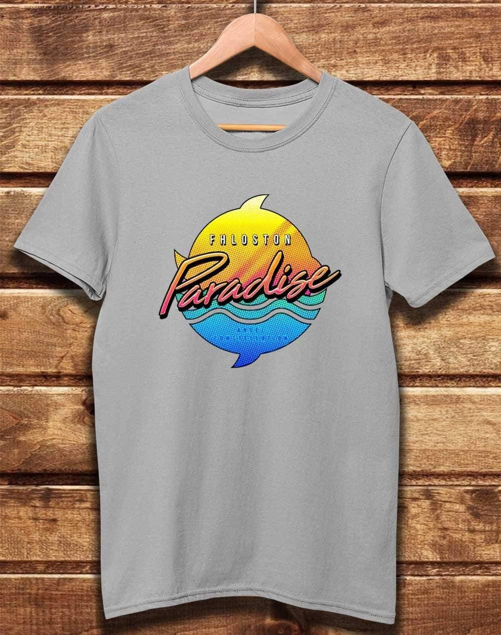DELUXE Fhloston Paradise Neon Logo Organic Cotton T-Shirt XS / Light Grey  - Off World Tees