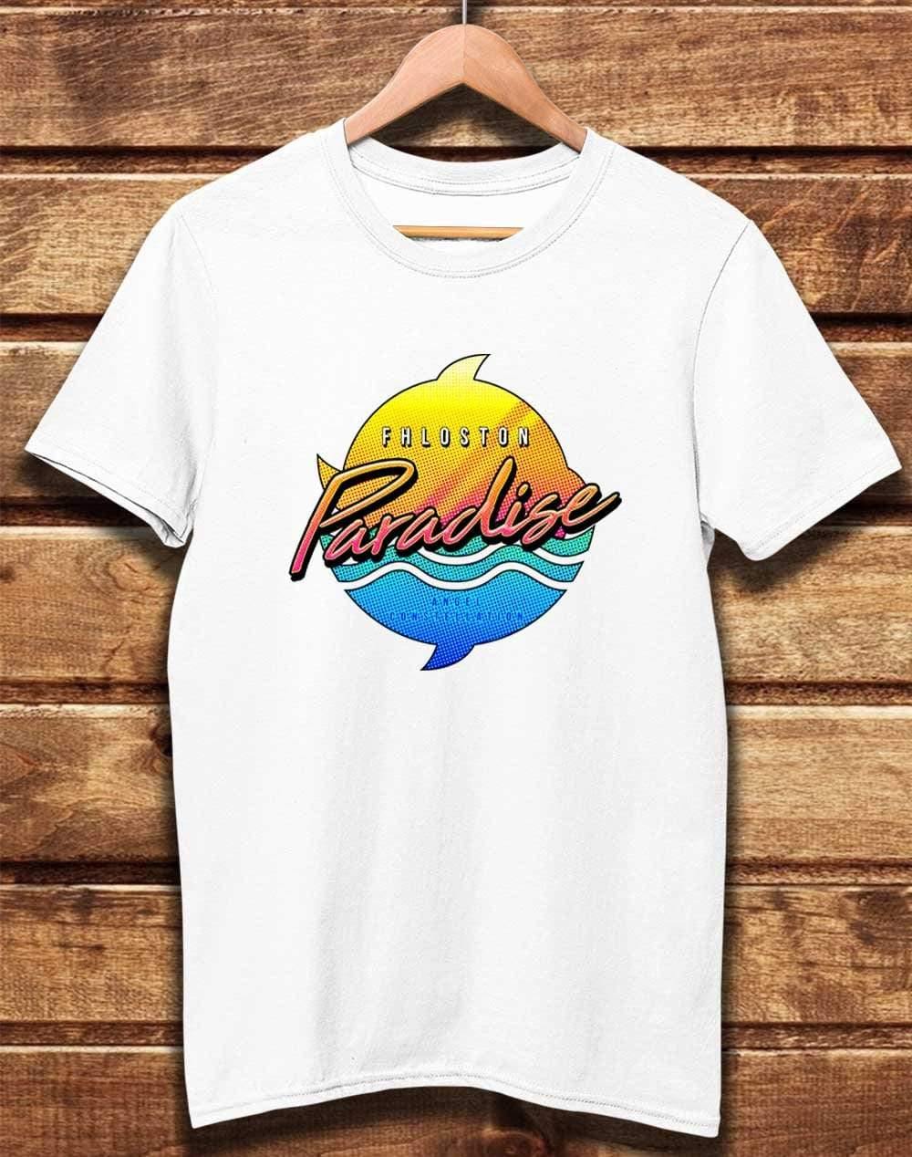 DELUXE Fhloston Paradise Neon Logo Organic Cotton T-Shirt XS / White  - Off World Tees