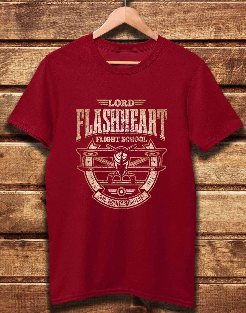 DELUXE Flashheart's Flight School Organic Cotton T-Shirt XS / Dark Red  - Off World Tees