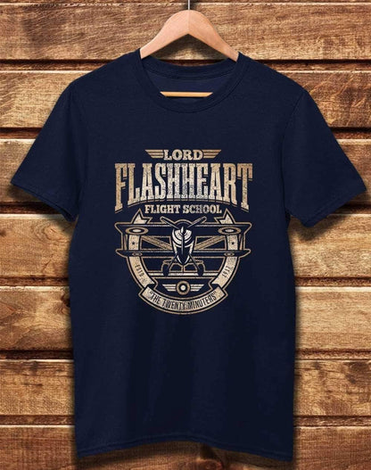 DELUXE Flashheart's Flight School Organic Cotton T-Shirt XS / Navy  - Off World Tees