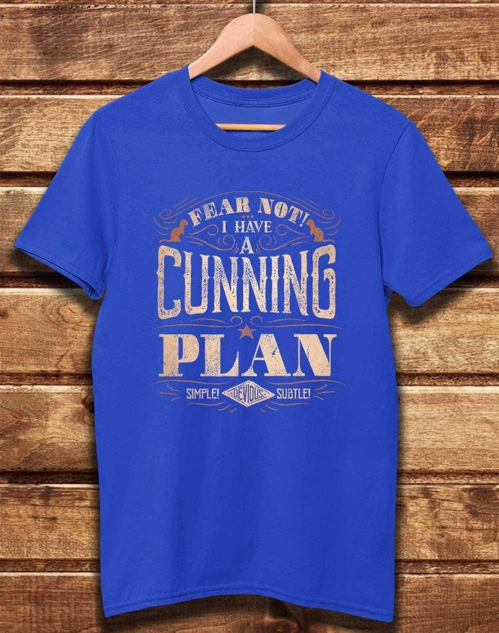 DELUXE I Have a Cunning Plan Organic Cotton T-Shirt XS / Bright Blue  - Off World Tees