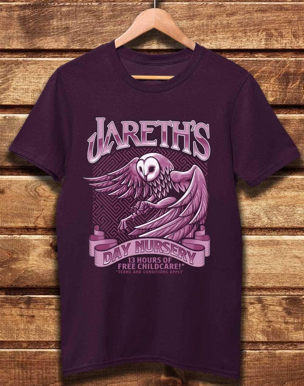 DELUXE Jareth's Day Nursery Organic Cotton T-Shirt XS / Eggplant  - Off World Tees