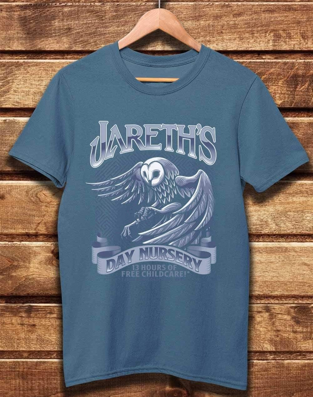 DELUXE Jareth's Day Nursery Organic Cotton T-Shirt XS / Faded Denim  - Off World Tees