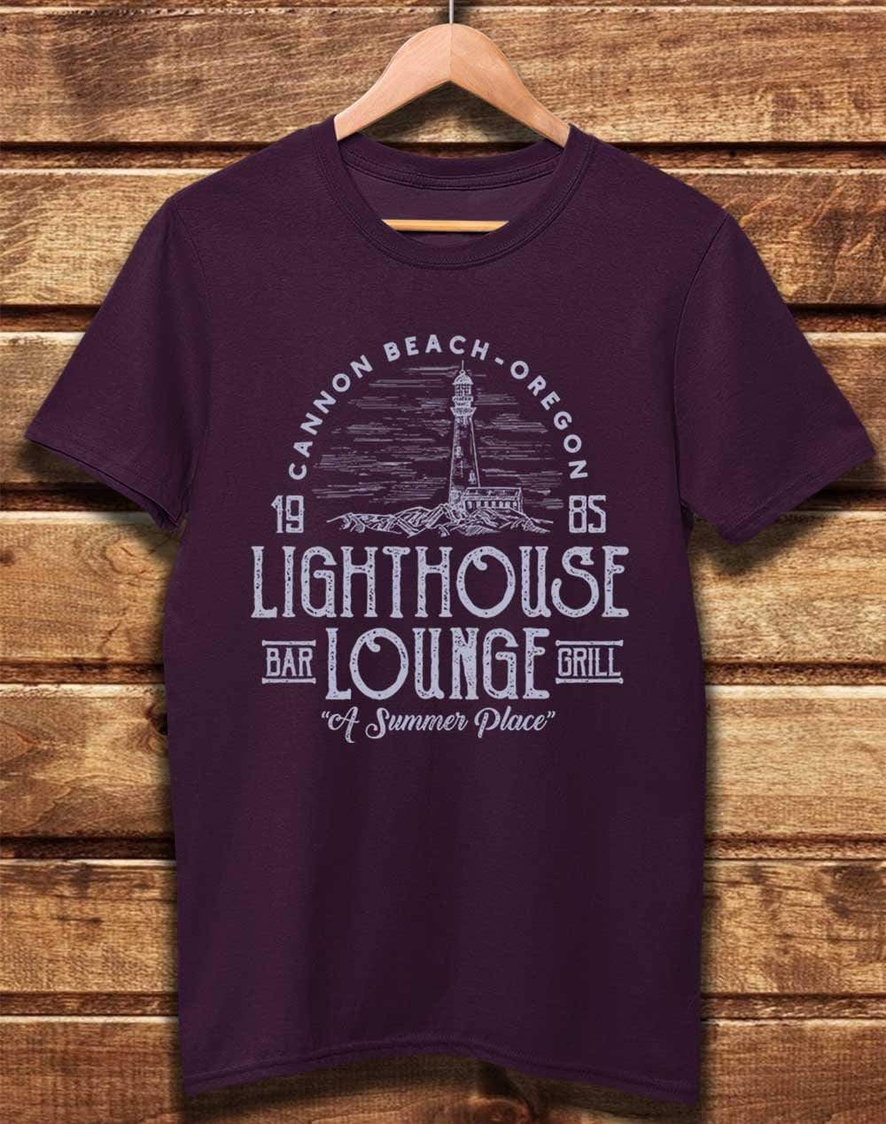 DELUXE Lighthouse Lounge 1985 Organic Cotton T-Shirt XS / Eggplant  - Off World Tees