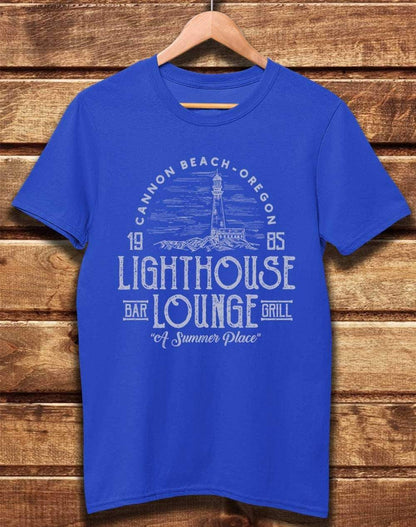 DELUXE Lightouse Lounge 1985 Organic Cotton T-Shirt XS / Bright Blue  - Off World Tees