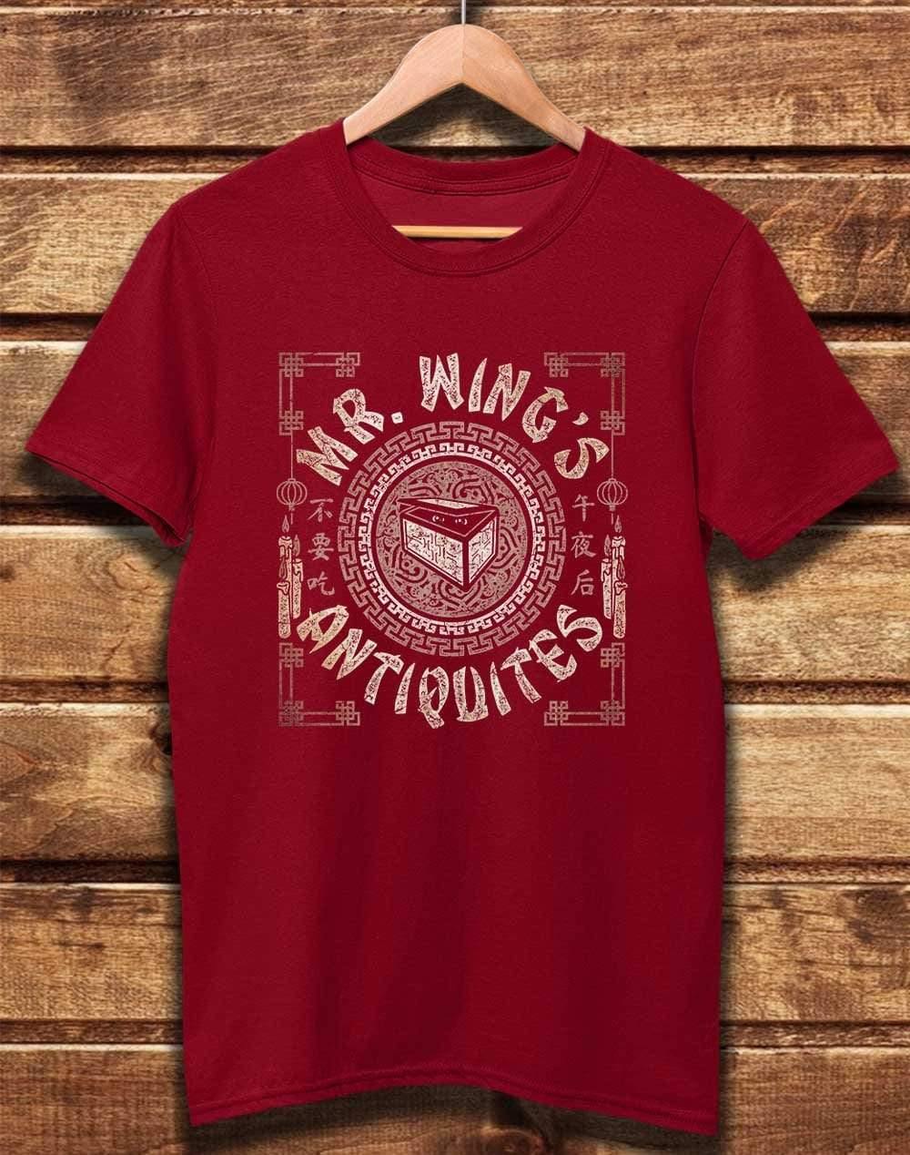 DELUXE Mr Wing's Antiquites Organic Cotton T-Shirt XS / Dark Red  - Off World Tees
