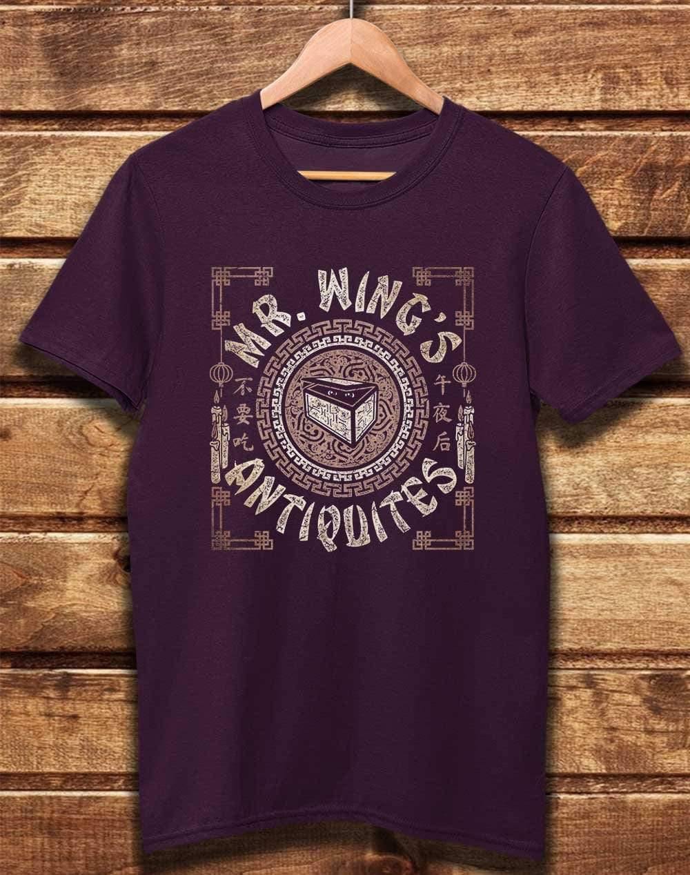 DELUXE Mr Wing's Antiquites Organic Cotton T-Shirt XS / Eggplant  - Off World Tees