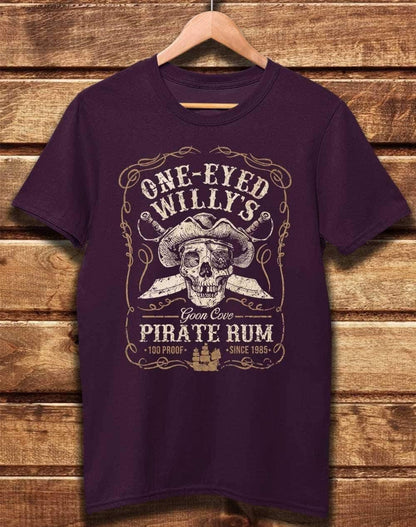 DELUXE One-Eyed Willy's Pirate Rum Organic Cotton T-Shirt XS / Eggplant  - Off World Tees