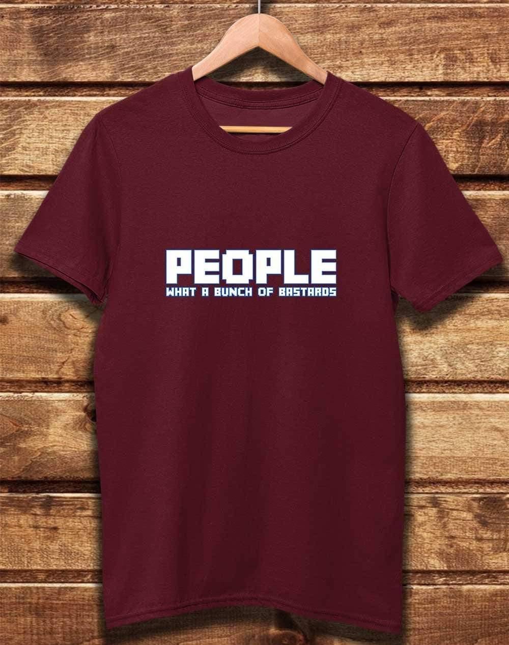 DELUXE People = Bastards Organic Cotton T-Shirt XS / Burgundy  - Off World Tees