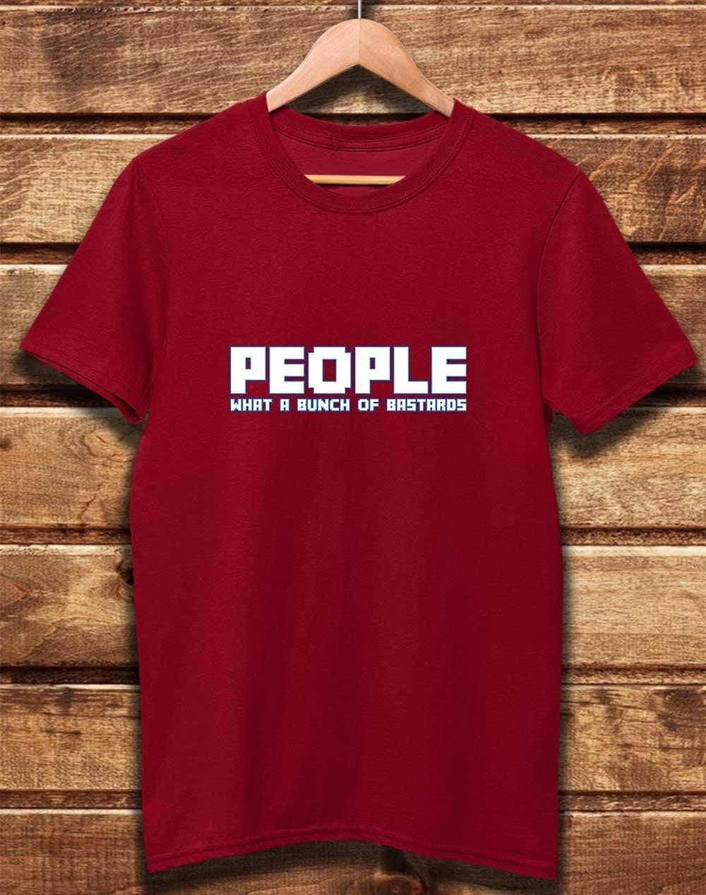 DELUXE People = Bastards Organic Cotton T-Shirt XS / Dark Red  - Off World Tees