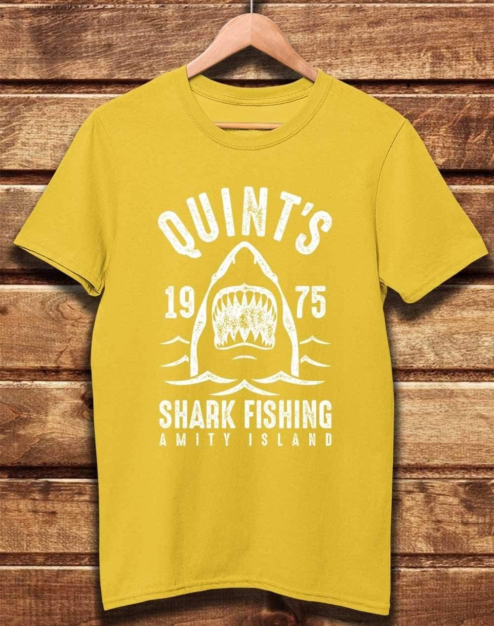 DELUXE Quint's Shark Fishing 1975 Organic Cotton T-Shirt S / Yellow  - Off World Tees