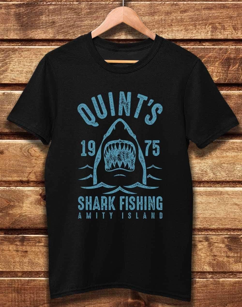 DELUXE Quint's Shark Fishing 1975 Organic Cotton T-Shirt XS / Black  - Off World Tees