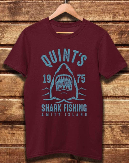 DELUXE Quint's Shark Fishing 1975 Organic Cotton T-Shirt XS / Burgundy  - Off World Tees