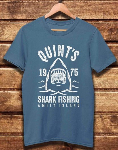 DELUXE Quint's Shark Fishing 1975 Organic Cotton T-Shirt XS / Faded Denim  - Off World Tees