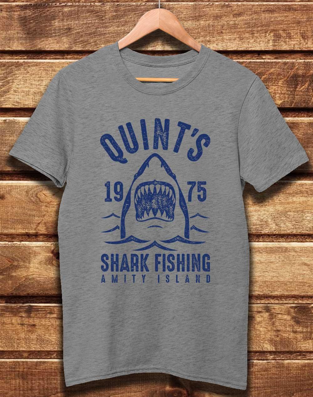 DELUXE Quint's Shark Fishing 1975 Organic Cotton T-Shirt XS / Melange Grey  - Off World Tees
