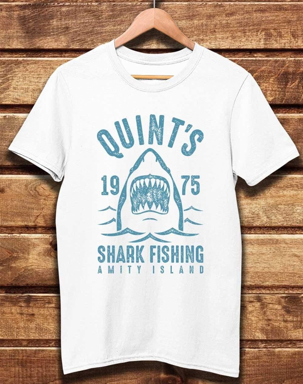 DELUXE Quint's Shark Fishing 1975 Organic Cotton T-Shirt XS / White  - Off World Tees