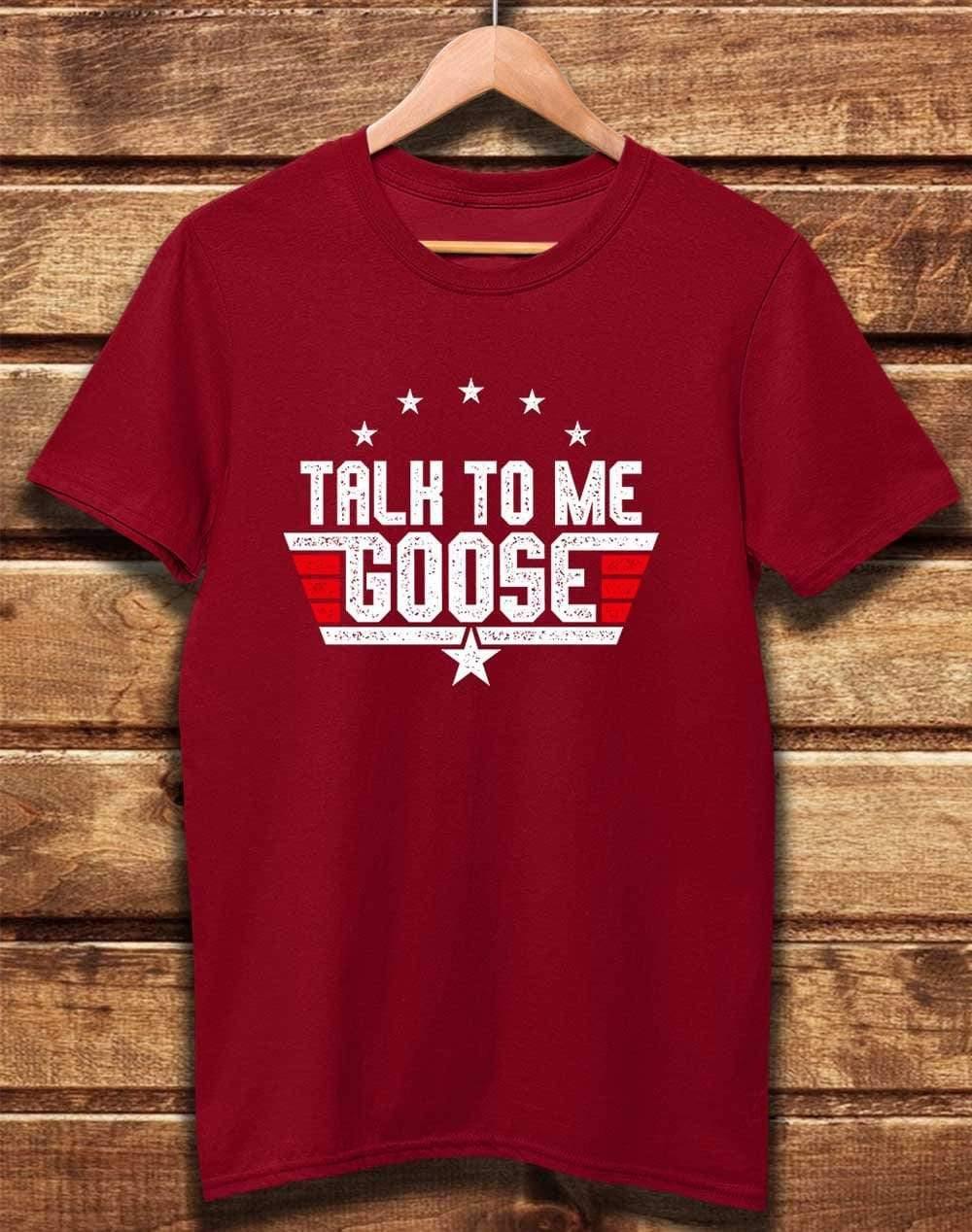 DELUXE Talk to me Goose Organic Cotton T-Shirt XS / Dark Red  - Off World Tees