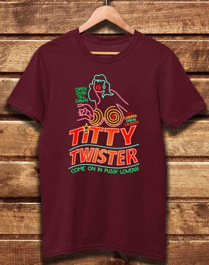 DELUXE Titty Twister Organic Cotton T-Shirt XS / Burgundy  - Off World Tees