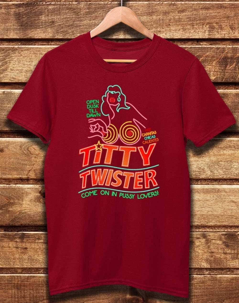 DELUXE Titty Twister Organic Cotton T-Shirt XS / Dark Red  - Off World Tees
