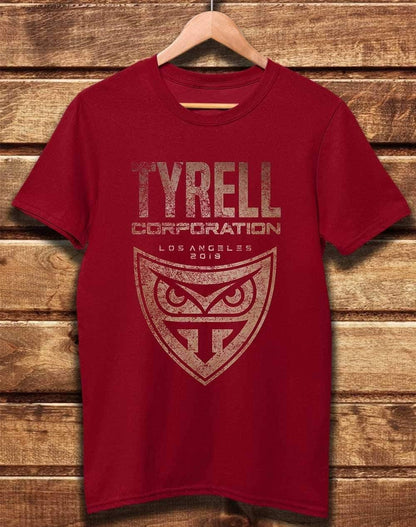 DELUXE Tyrell Corporation Distressed Logo Organic Cotton T-Shirt XS / Dark Red  - Off World Tees