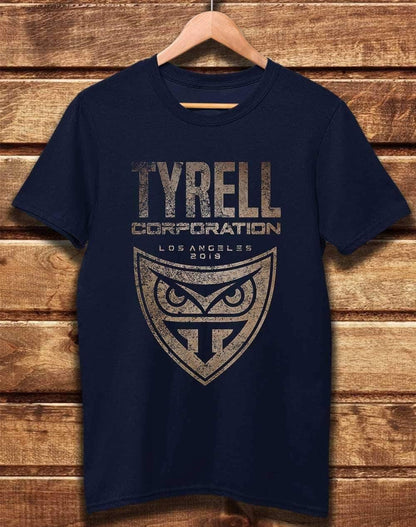 DELUXE Tyrell Corporation Distressed Logo Organic Cotton T-Shirt XS / Navy  - Off World Tees