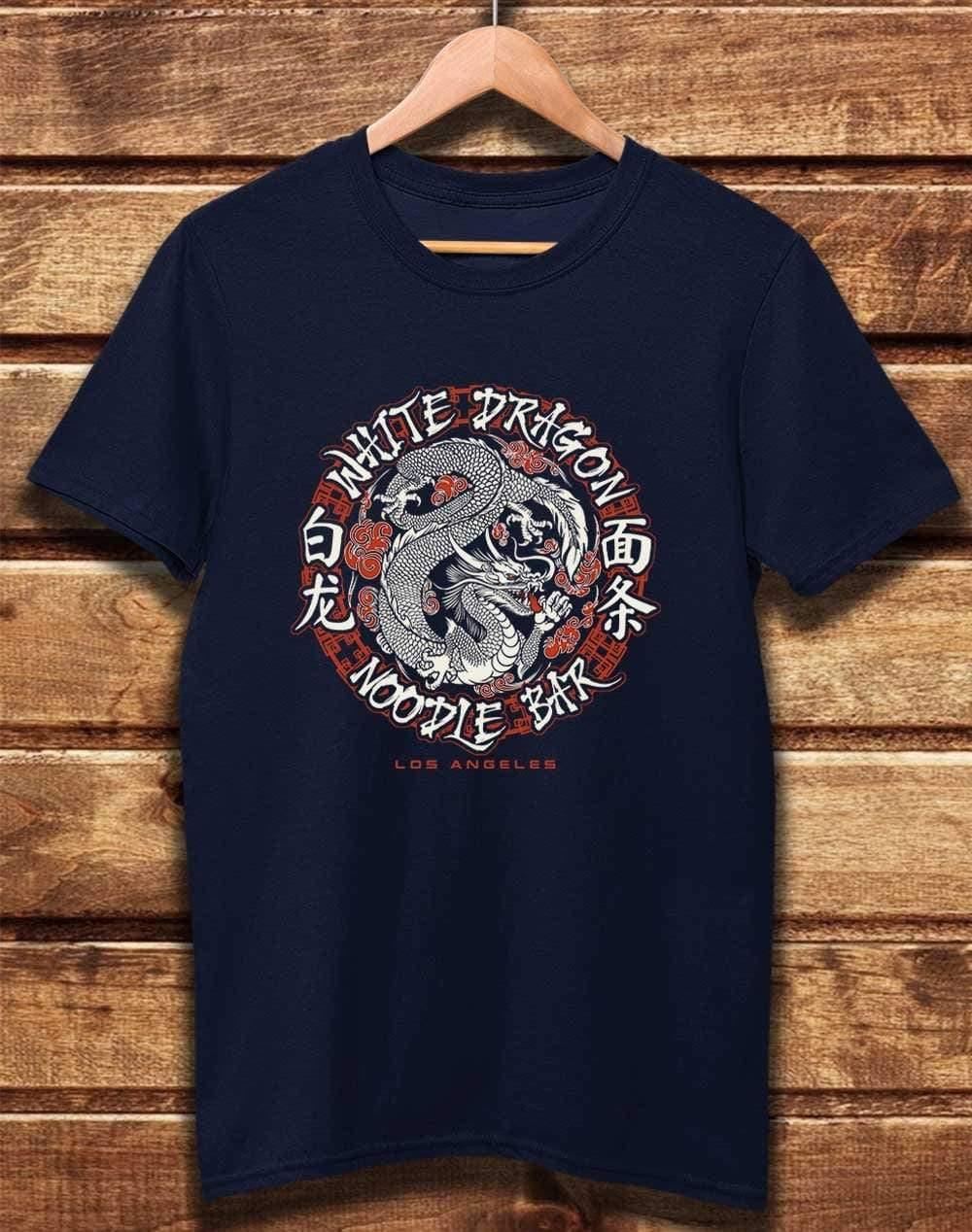 DELUXE White Dragon Noodle Bar Organic Cotton T-Shirt XS / Navy  - Off World Tees