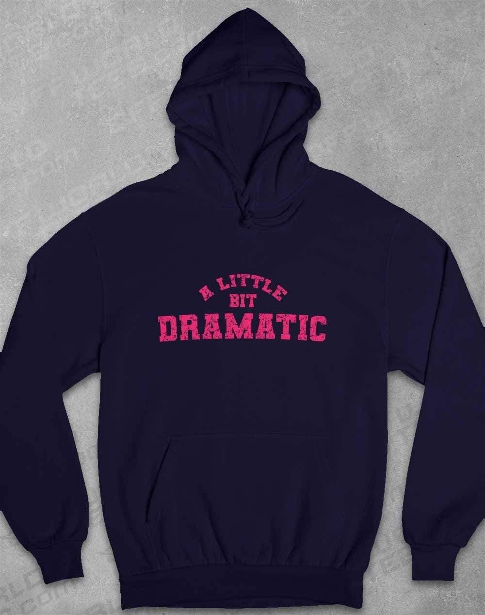 A Little Bit Dramatic Distressed Hoodie XS / Oxford Navy  - Off World Tees