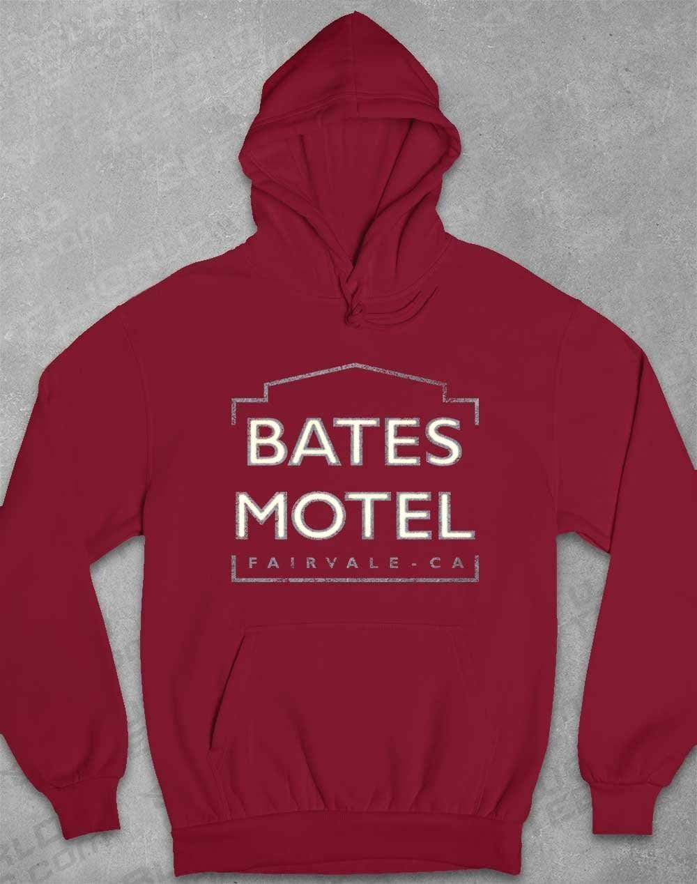 Bates Motel Sign Hoodie XS / Burgundy  - Off World Tees