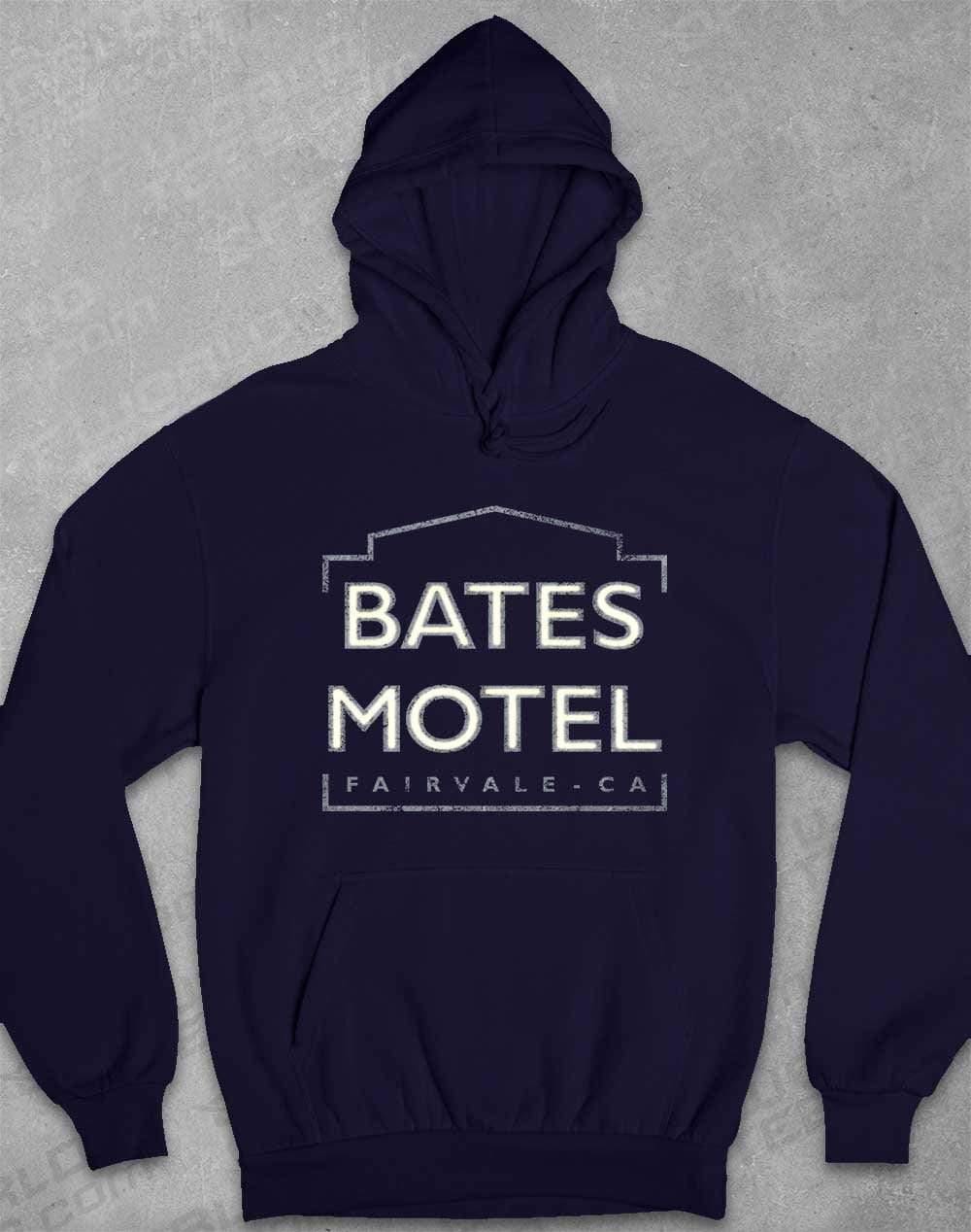 Bates Motel Sign Hoodie XS / Oxford Navy  - Off World Tees
