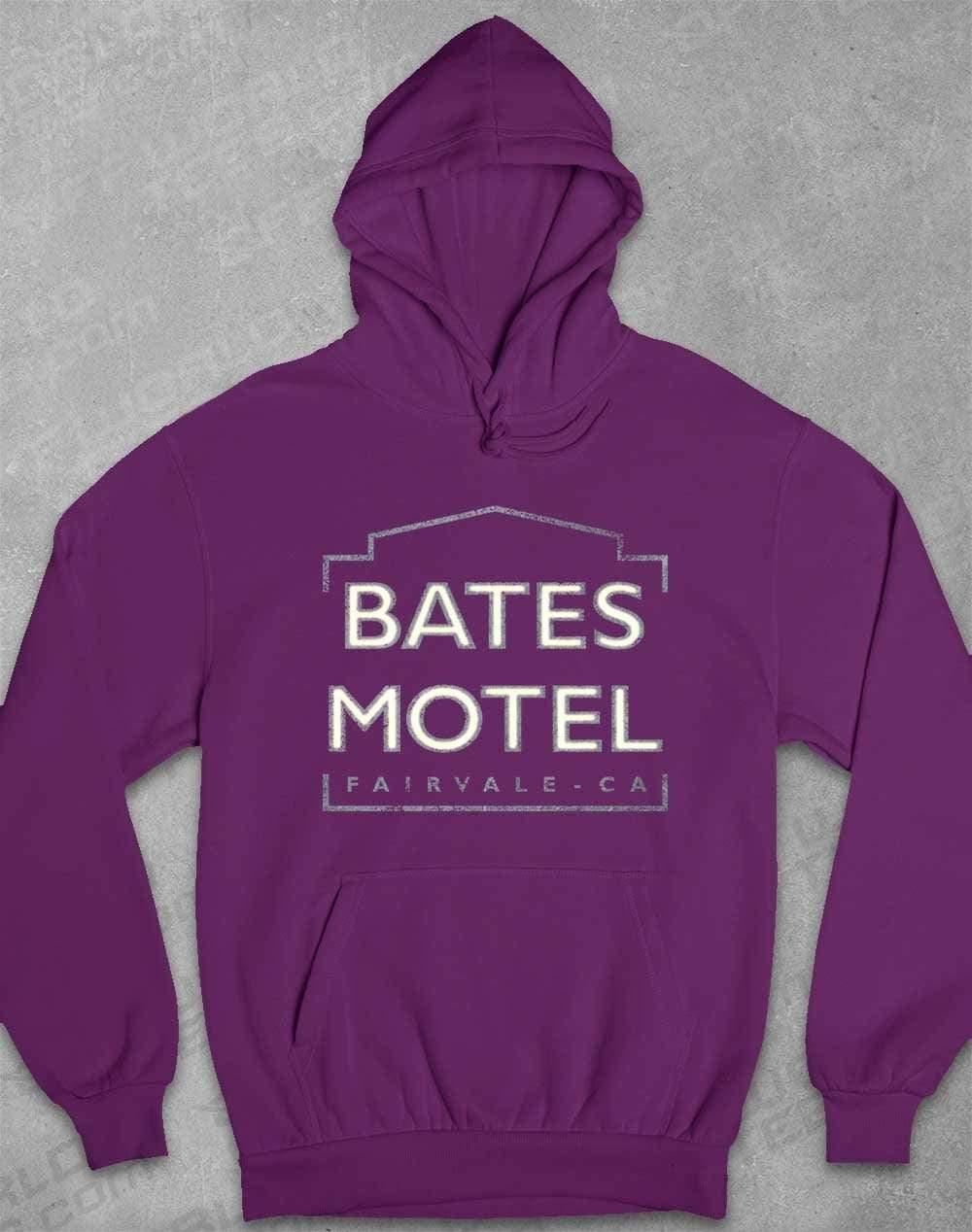 Bates Motel Sign Hoodie XS / Plum  - Off World Tees