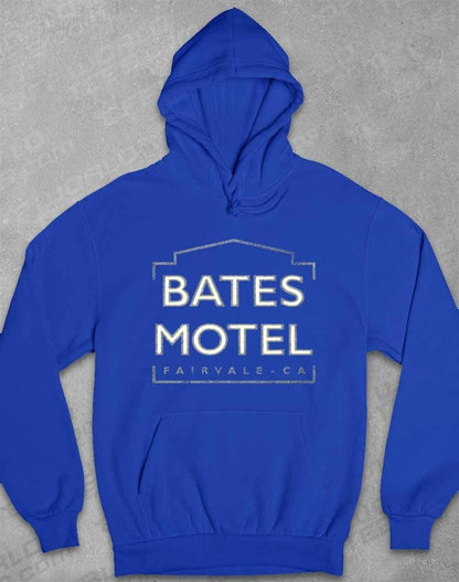 Bates Motel Sign Hoodie XS / Royal Blue  - Off World Tees