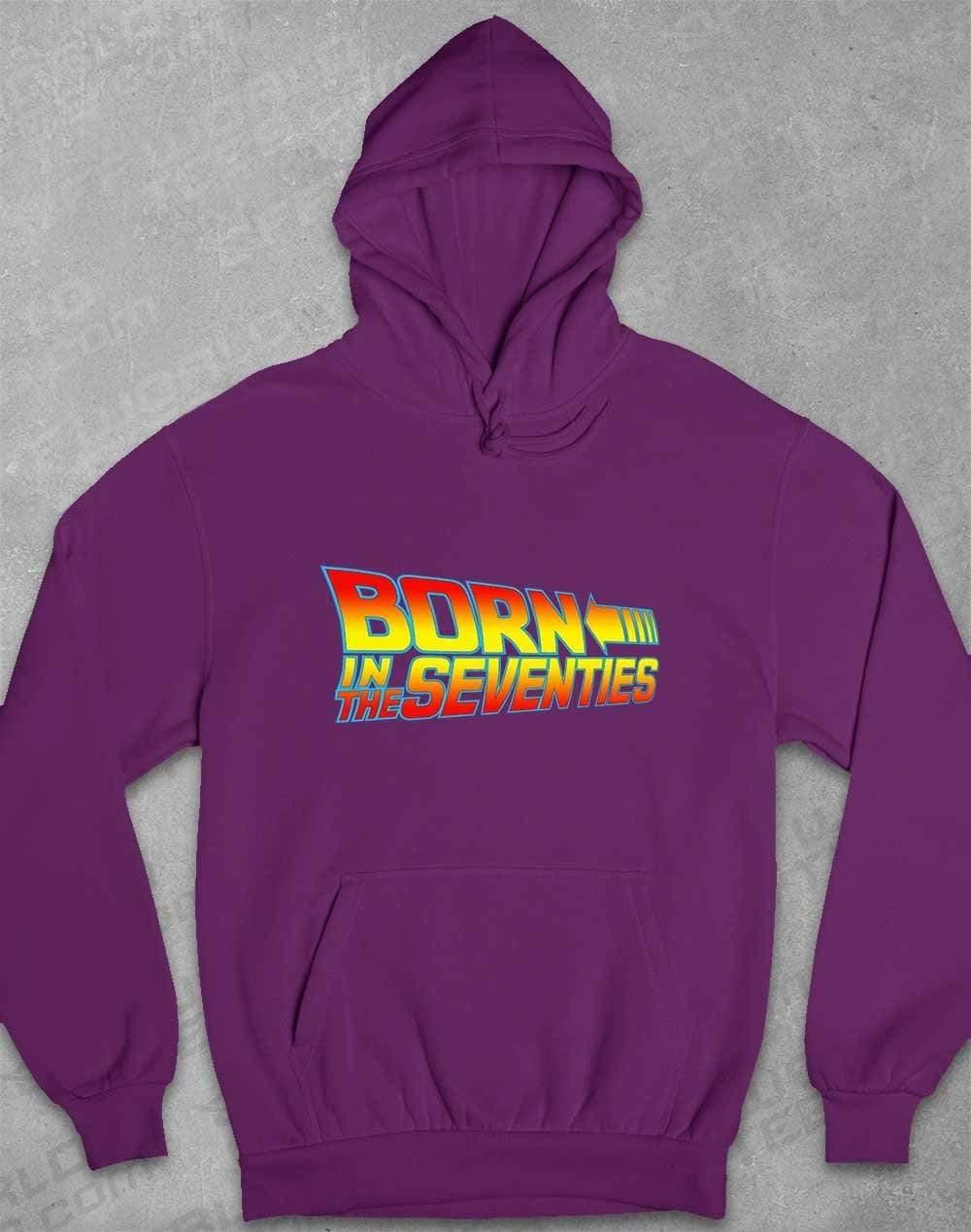 Born in the... (CHOOSE YOUR DECADE!) Hoodie 1970's - Purple / S  - Off World Tees