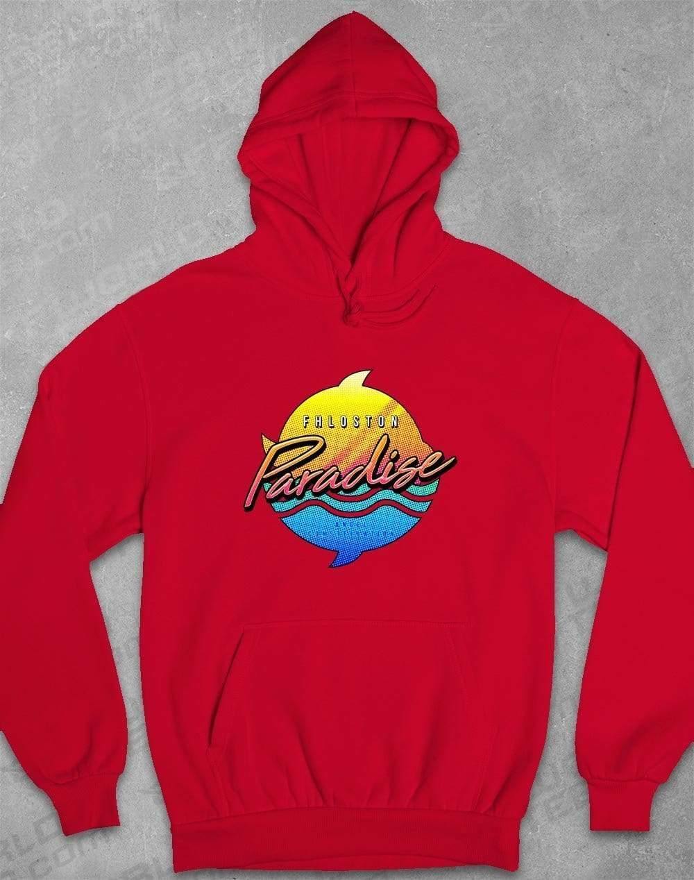 Fhloston Paradise Neon Logo Hoodie S / Fire Red  - Off World Tees