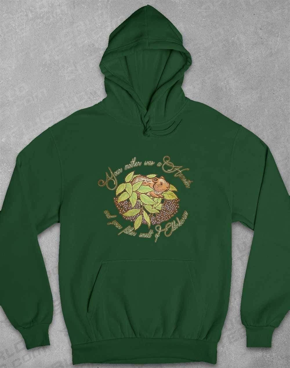 Hamster and Elderberries Hoodie XS / Bottle Green  - Off World Tees