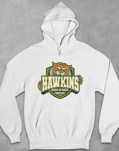 Hawkins High School Tiger Logo Hoodie XS / Arctic White  - Off World Tees