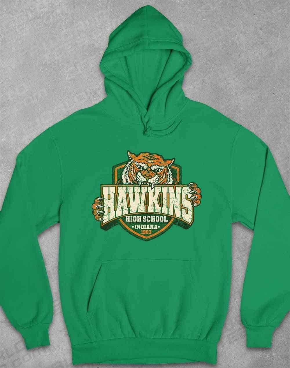 Hawkins High School Tiger Logo Hoodie XS / Irish Green  - Off World Tees