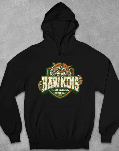 Hawkins High School Tiger Logo Hoodie XS / Jet Black  - Off World Tees