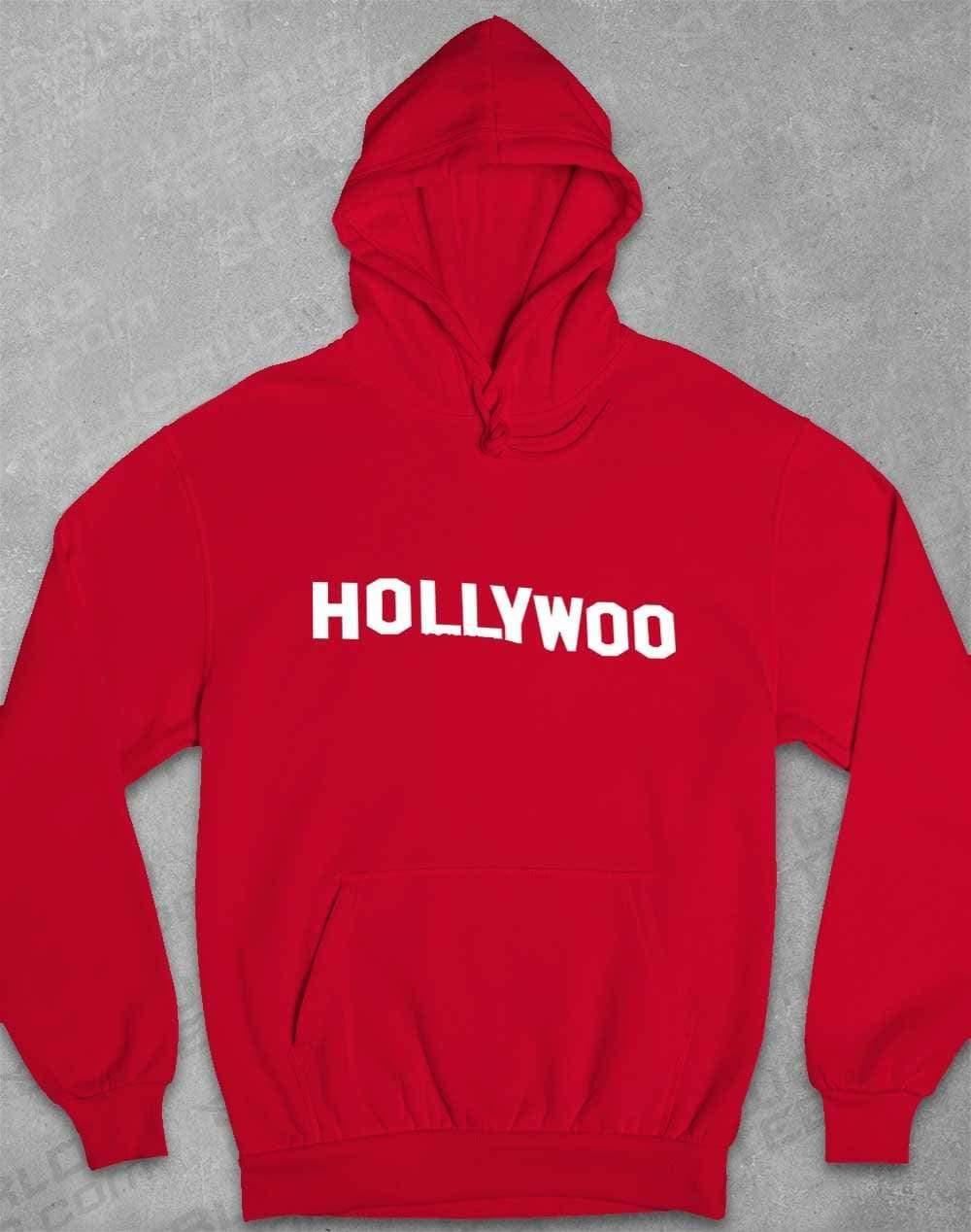Hollywoo Sign Hoodie XS / Fire Red  - Off World Tees