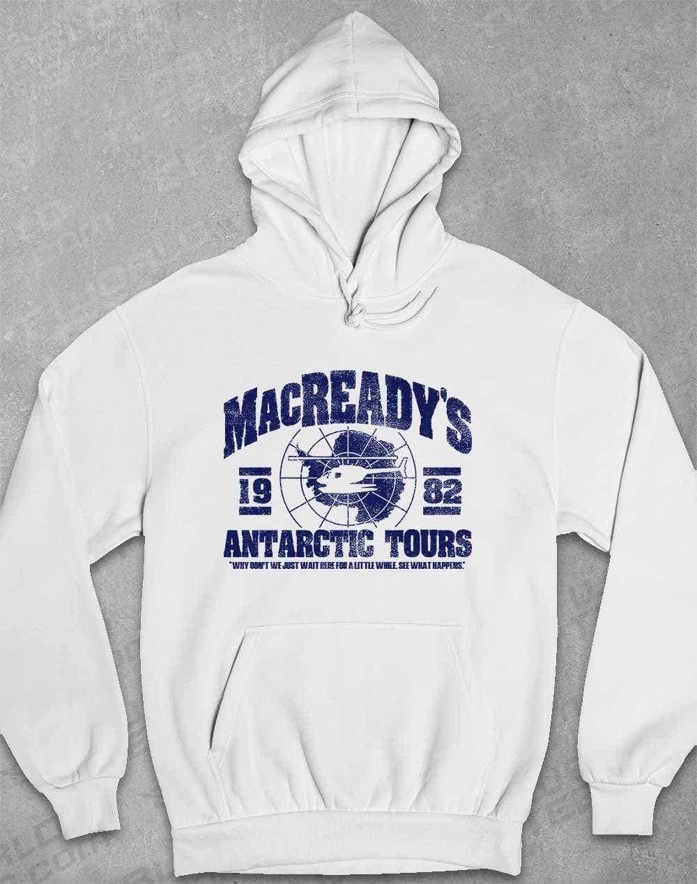 MacReady's Antarctic Tours 1982 Hoodie XS / Arctic White  - Off World Tees