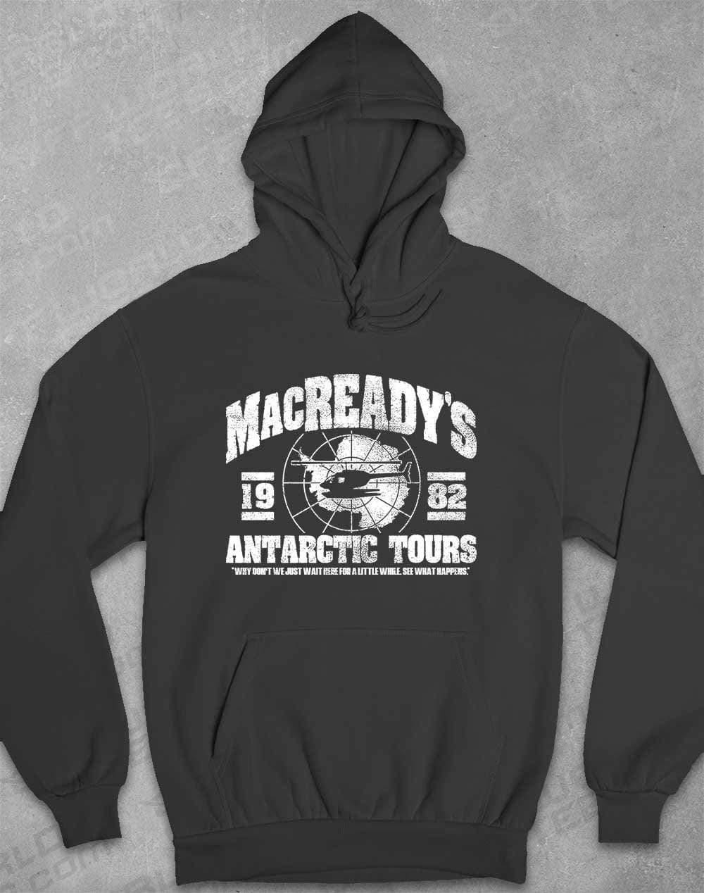 MacReady's Antarctic Tours 1982 Hoodie XS / Charcoal  - Off World Tees
