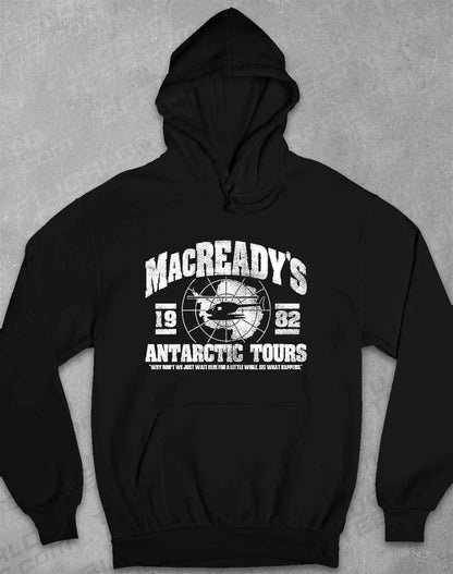 MacReady's Antarctic Tours 1982 Hoodie XS / Jet Black  - Off World Tees