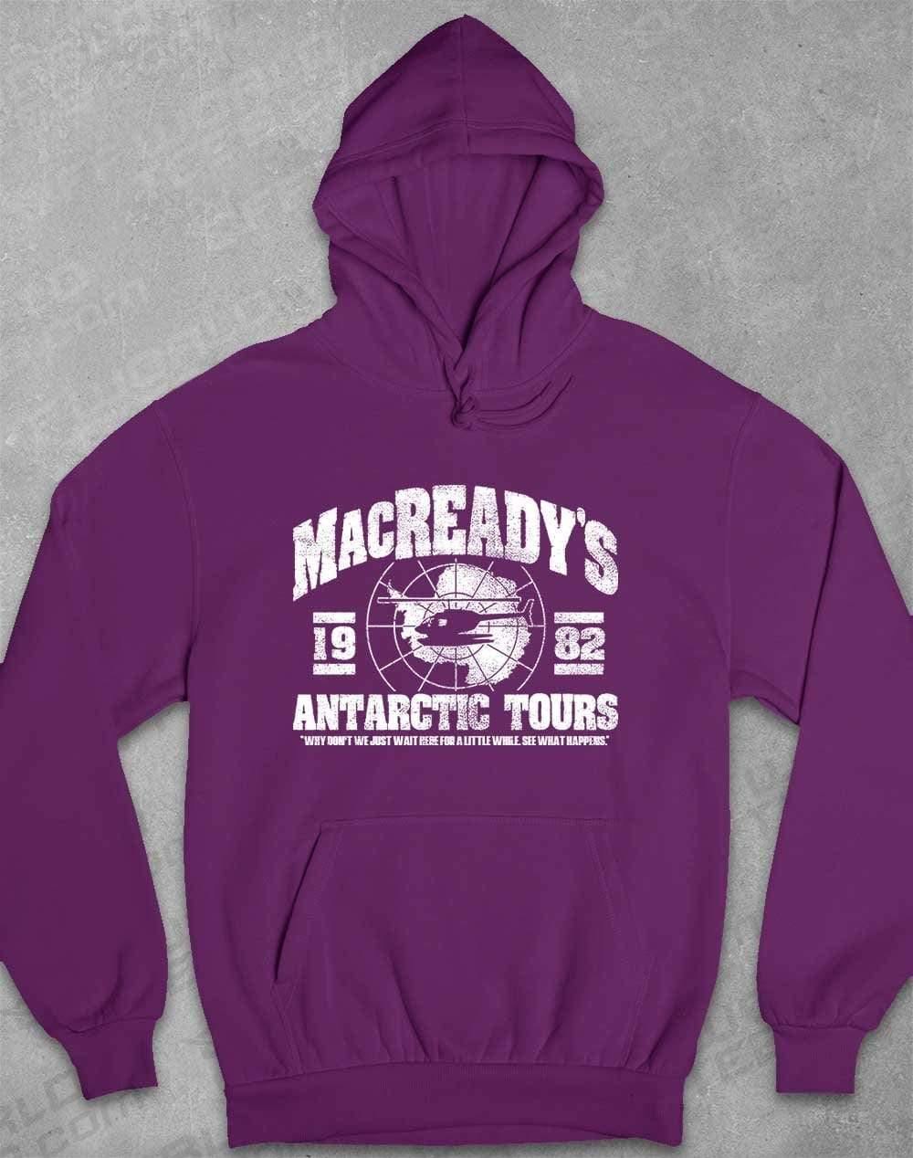 MacReady's Antarctic Tours 1982 Hoodie XS / Plum  - Off World Tees