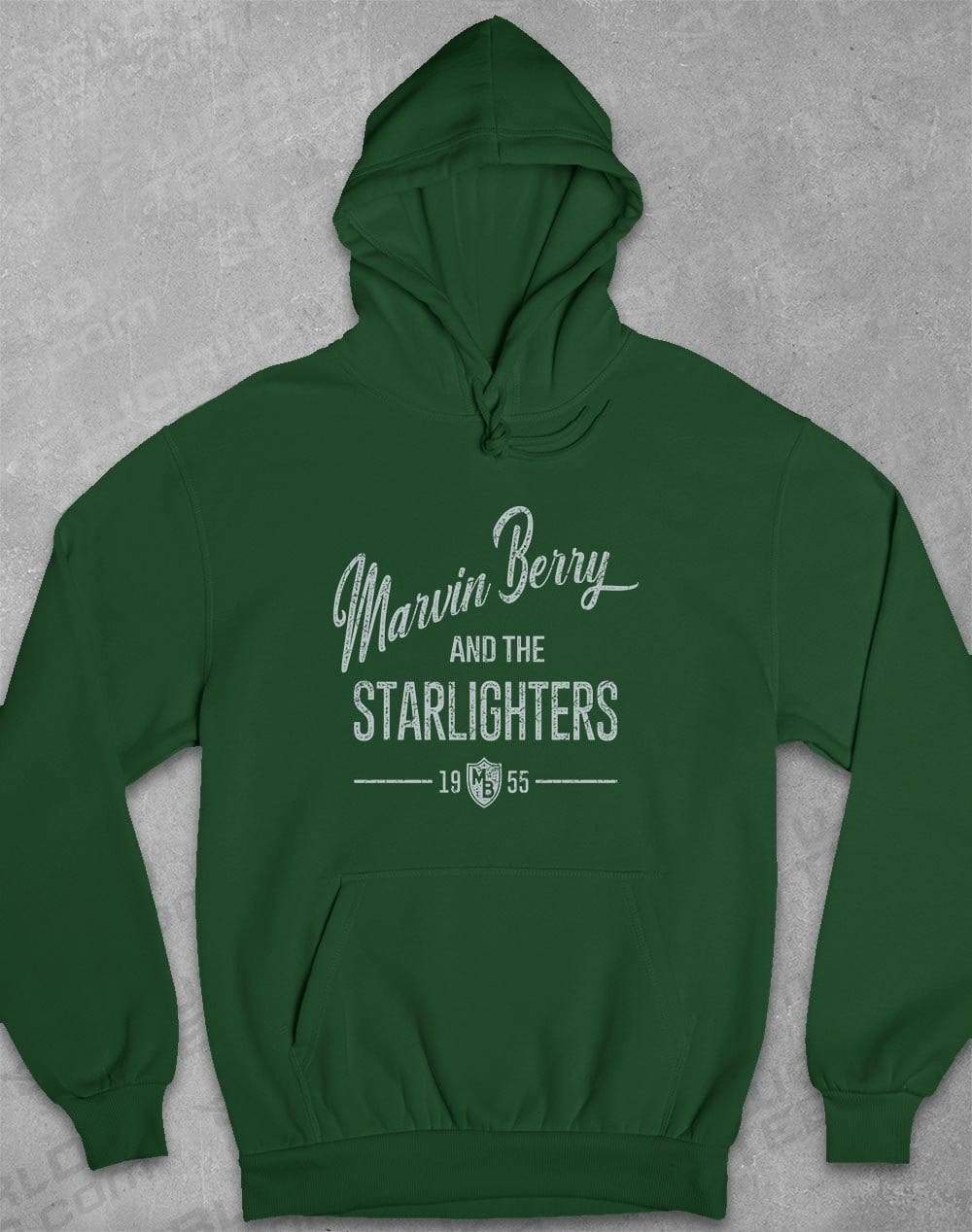 Marvin Berry and the Starlighters Hoodie XS / Bottle Green  - Off World Tees